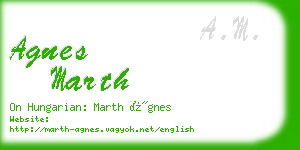 agnes marth business card